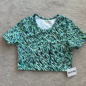 Skatie Piper Short Sleeve Cropped Bikini Top